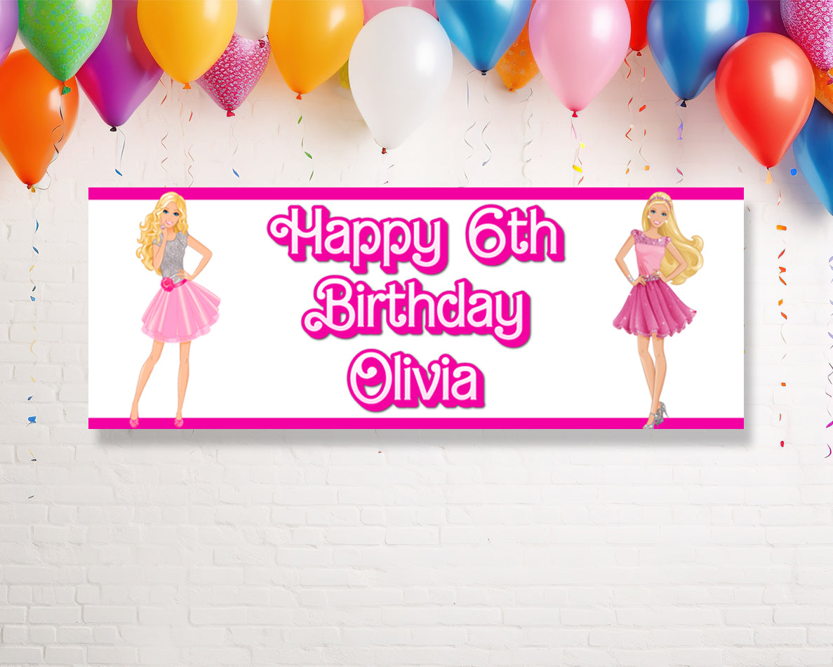 Barbie Personalized Birthday Banner