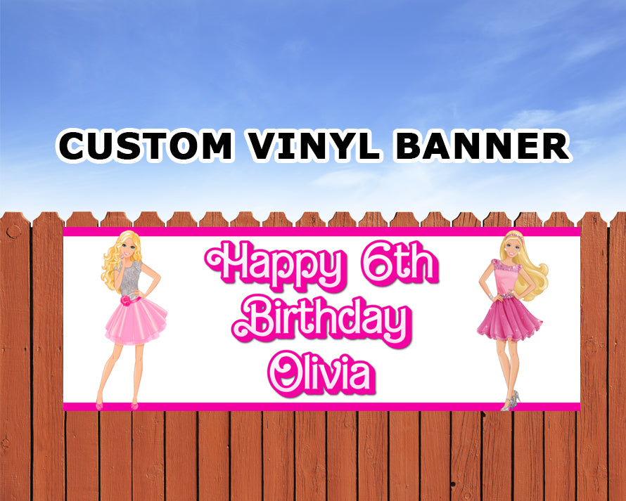 Barbie Personalized Birthday Banner