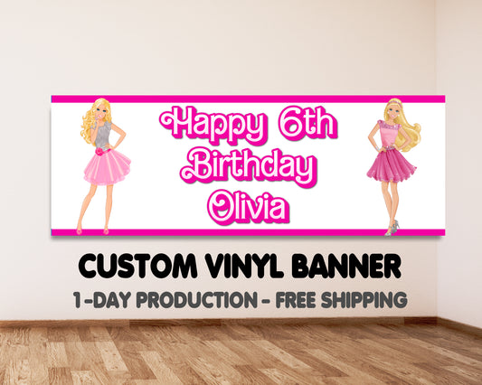 Barbie Personalized Birthday Banner