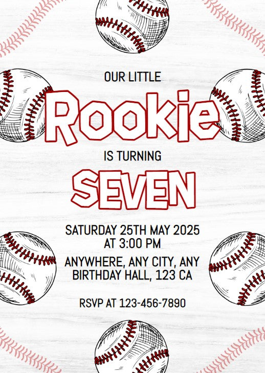 Baseball Party Personalized Birthday Invitation