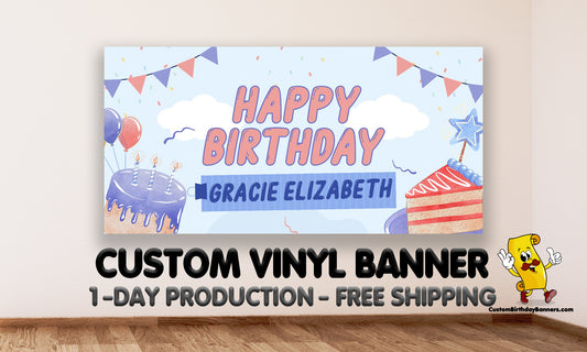 Birthday Cake Personalized Birthday Banner