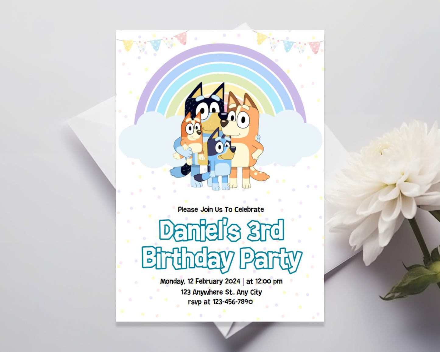 Bluey Editable Birthday Invitation