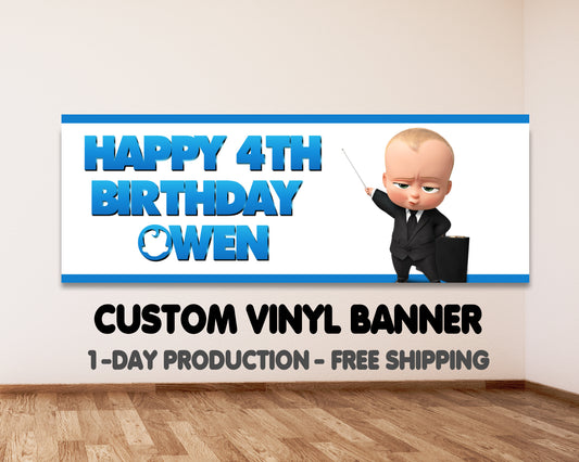 Boss Baby Personalized Birthday Banner