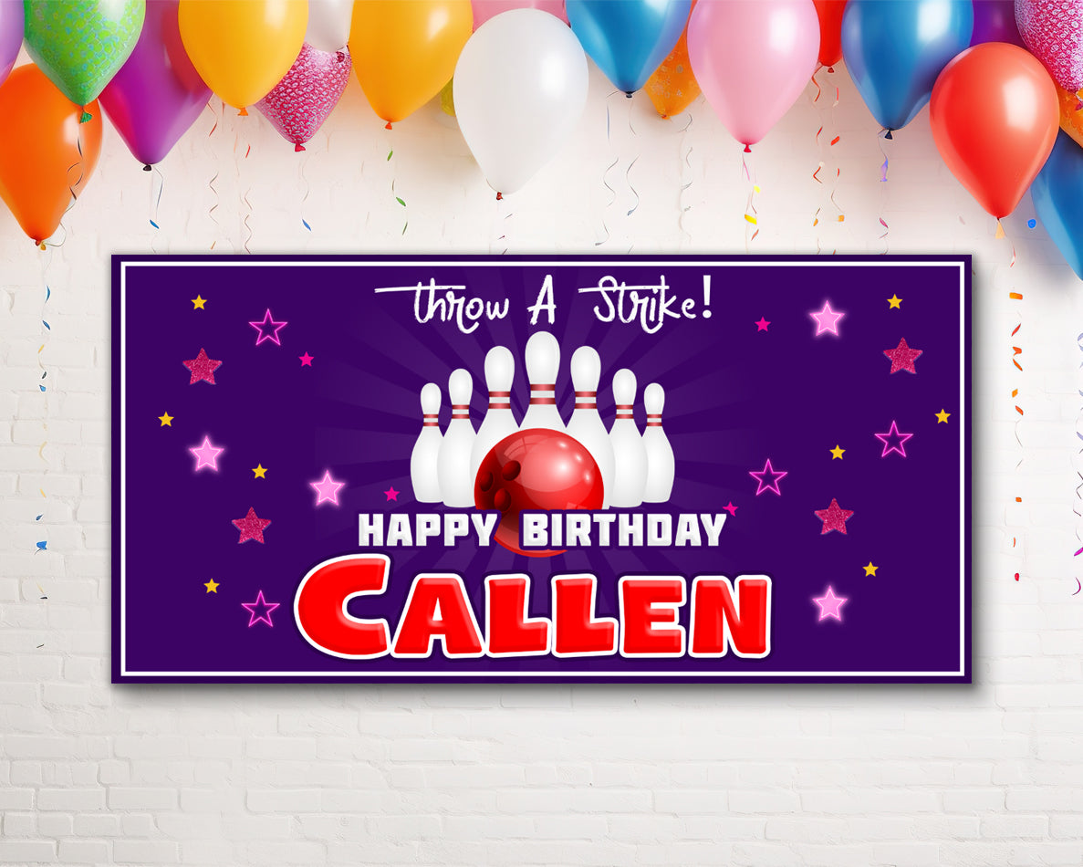 Bowling Party Personalized Banner