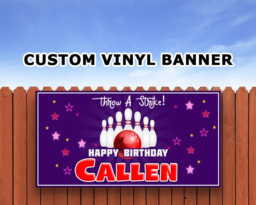 Bowling Party Personalized Banner