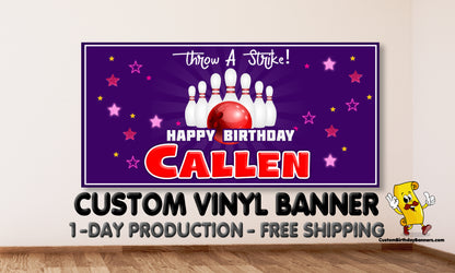 Bowling Party Personalized Banner