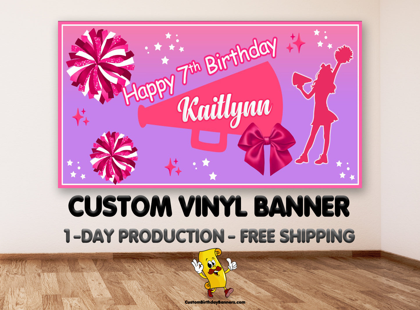 Cheerleader Personalized Birthday Banner