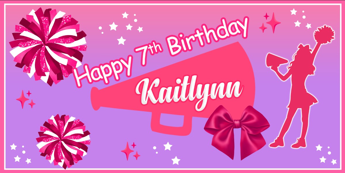 Cheerleader Personalized Birthday Banner