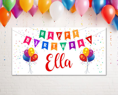 Balloon Theme Personalized Birthday Banner