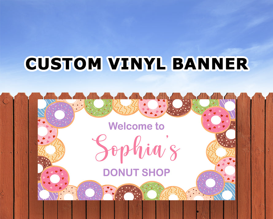 Donut Shop Personalized Birthday Banner