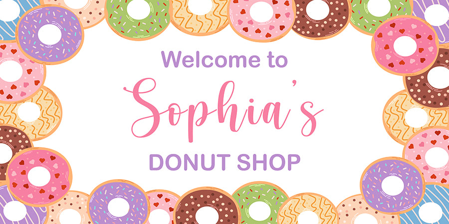 Donut Shop Personalized Birthday Banner