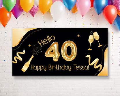 40th Birthday Personalized Banner