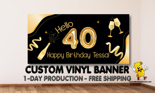 40th Birthday Personalized Banner