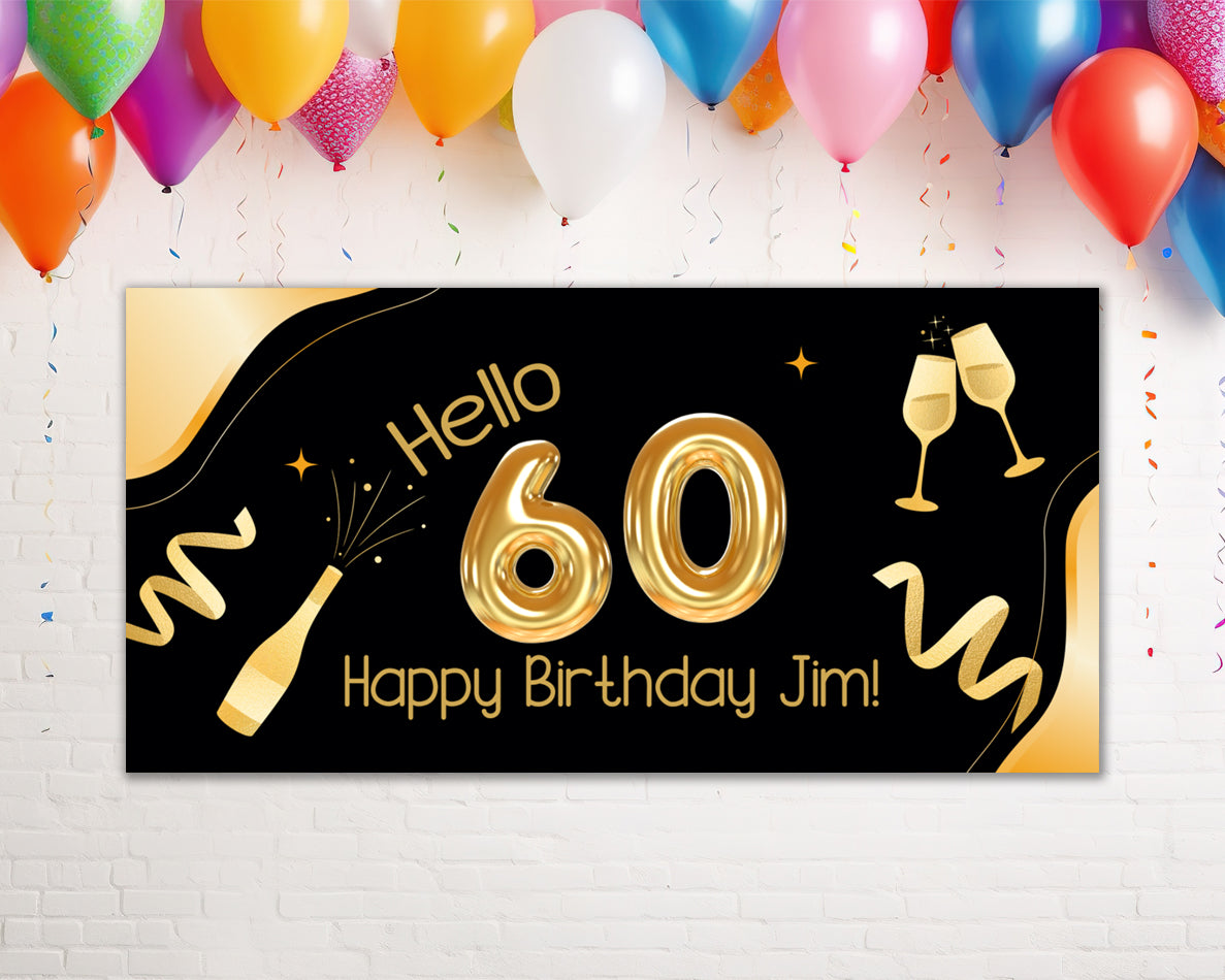 60th Birthday Personalized Banner