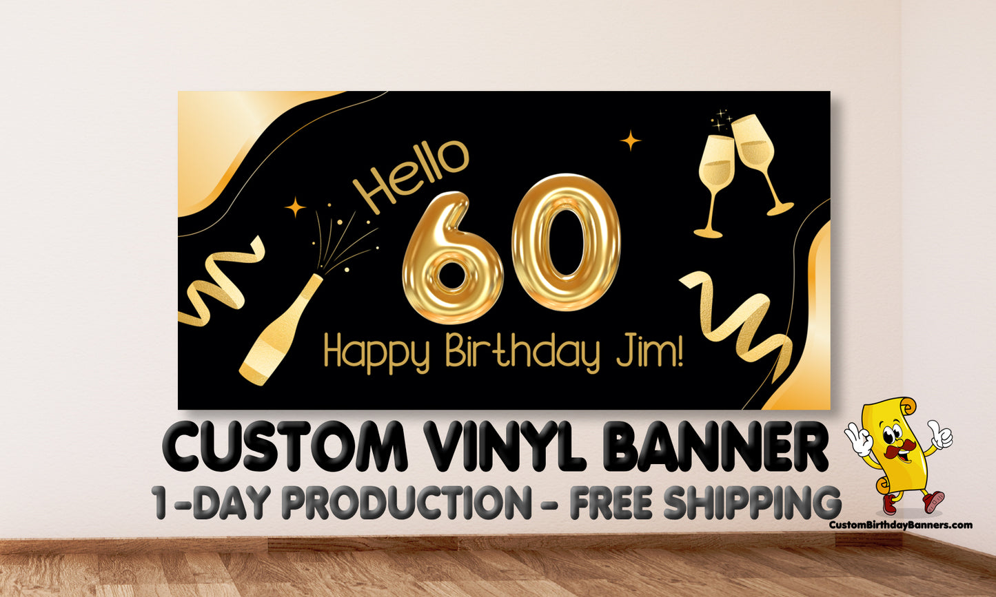 60th Birthday Personalized Banner