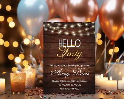 Fortieth Birthday Party Personalized Invitation