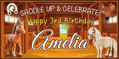 Saddle Up and Celebrate Birthday Banner