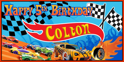 Hot Wheels Personalized Birthday Banner