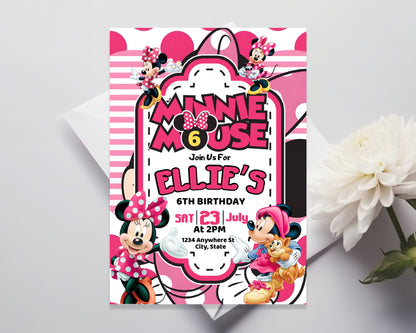 Minnie Mouse Birthday Editable Invitation