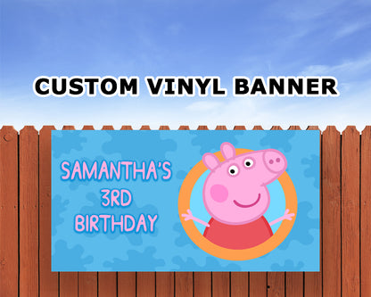 Peppa Pig Personalized Birthday Banner