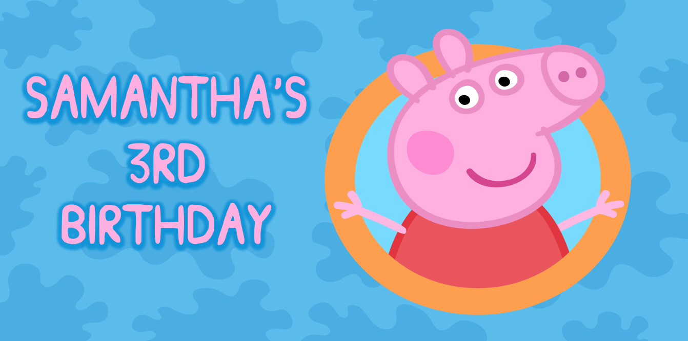 Peppa Pig Personalized Birthday Banner