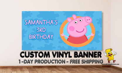 Peppa Pig Personalized Birthday Banner