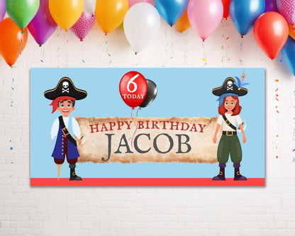 Pirate Birthday Personalized Banner