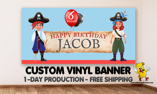 Pirate Birthday Personalized Banner