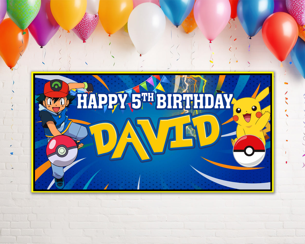 Pokemon Personalized Birthday Banner