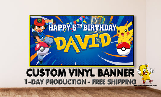 Pokemon Personalized Birthday Banner