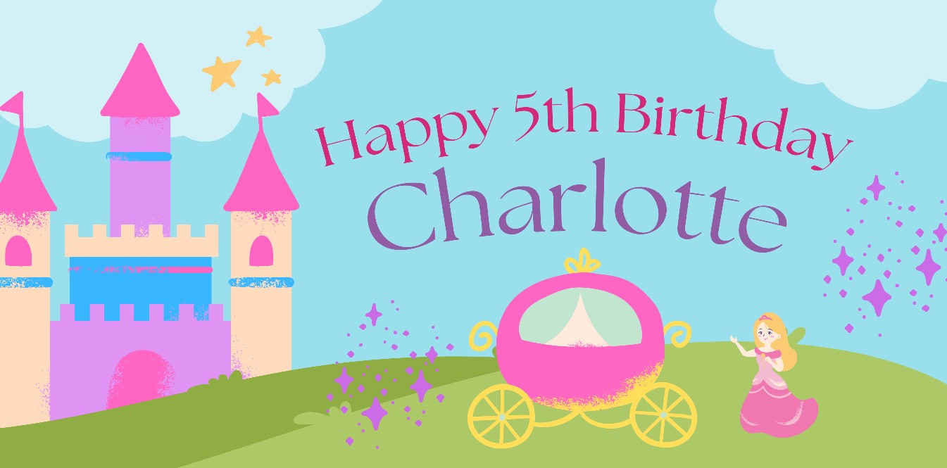 Princess Birthday Personalized Banner