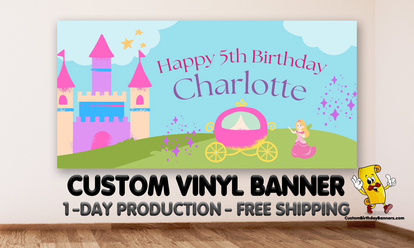 Princess Birthday Personalized Banner