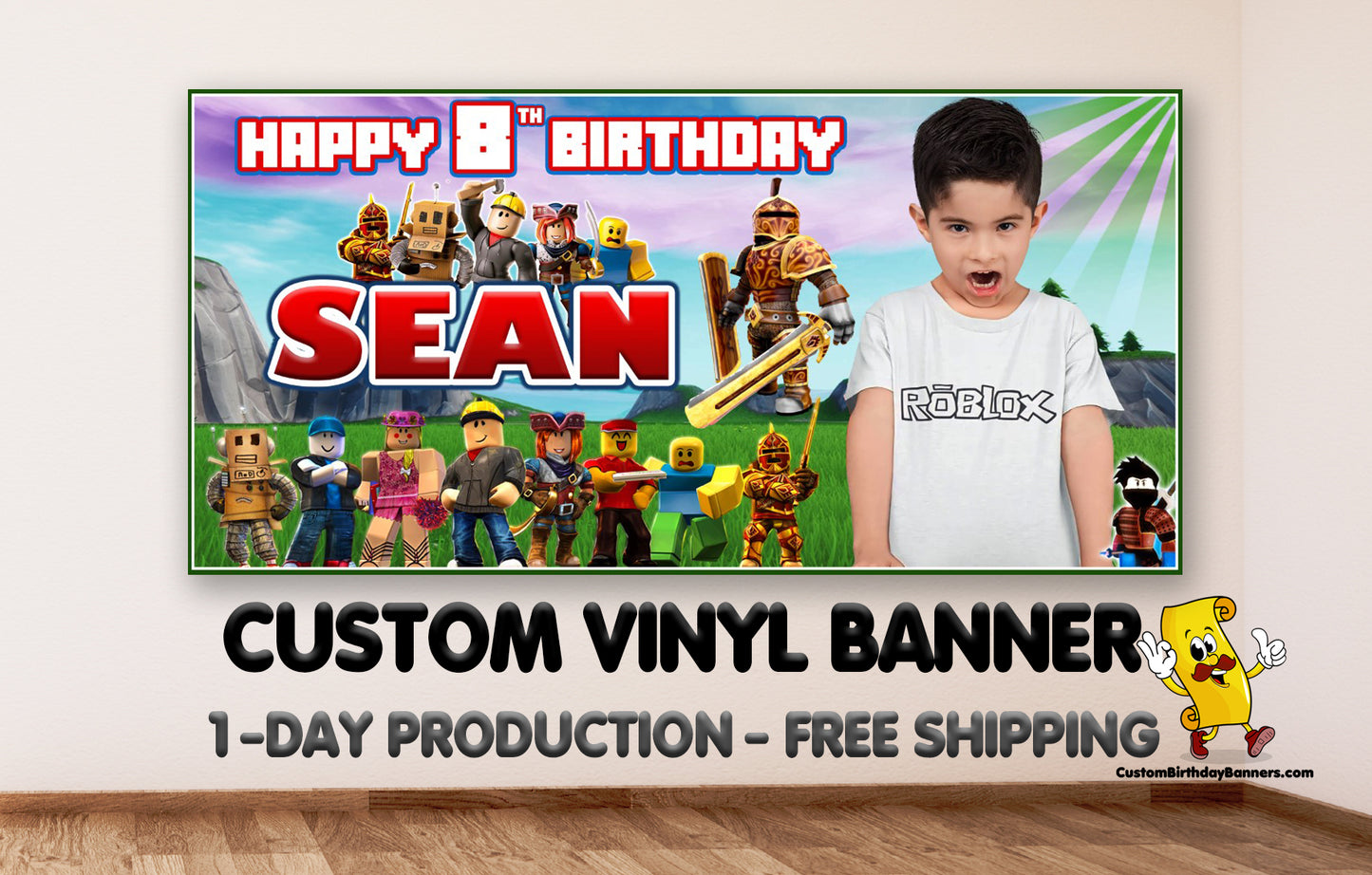 Roblox Personalized Birthday Banner With Photo