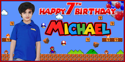 Super Mario Custom Birthday Banner With Photo