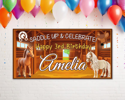 Saddle Up and Celebrate Birthday Banner