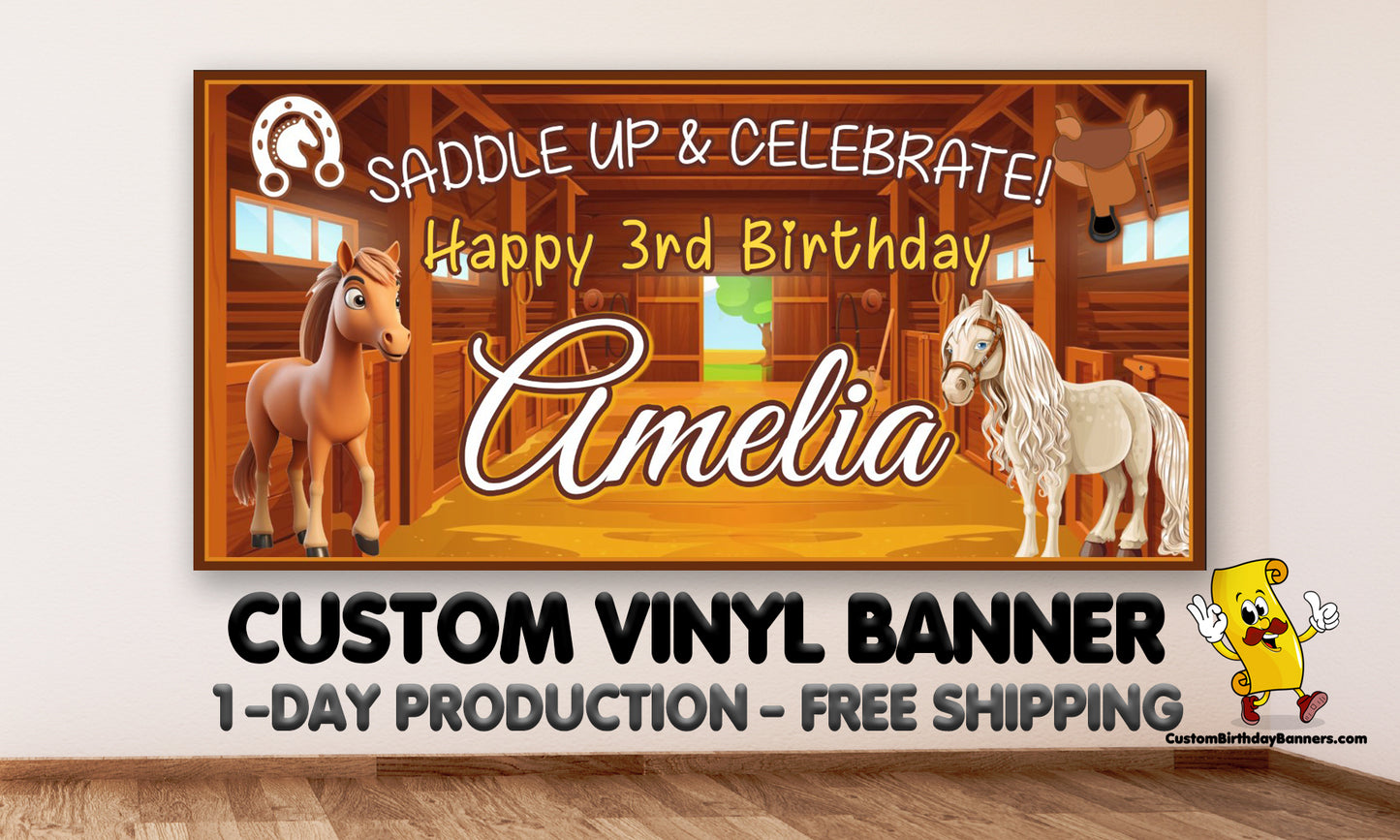 Saddle Up and Celebrate Birthday Banner