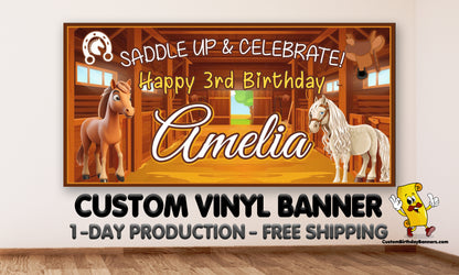 Saddle Up and Celebrate Birthday Banner