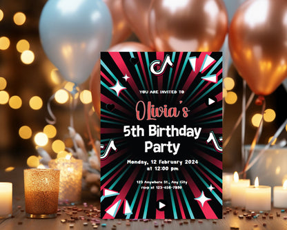 TikTok Personalized Birthday Party Invitation