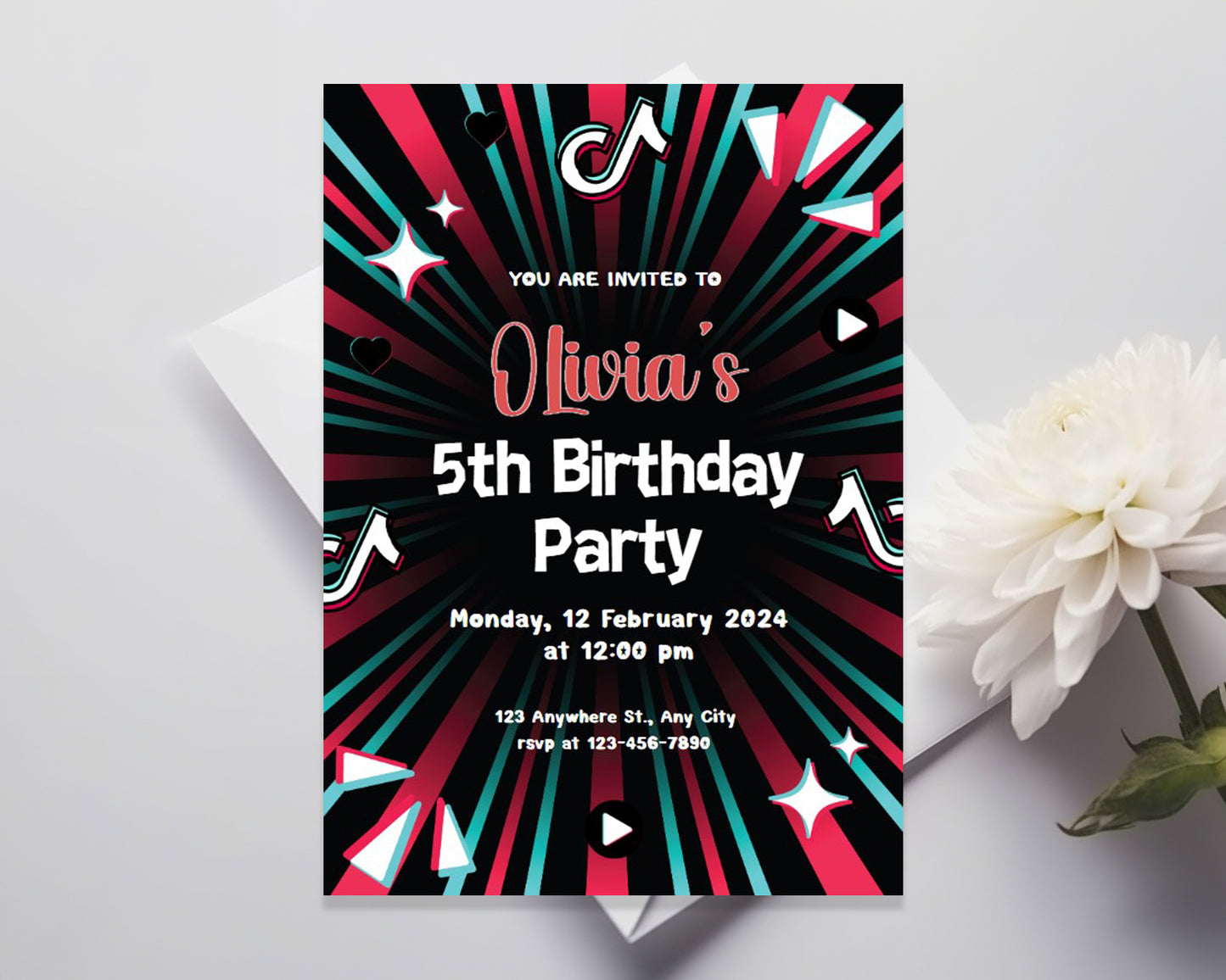 TikTok Personalized Birthday Party Invitation