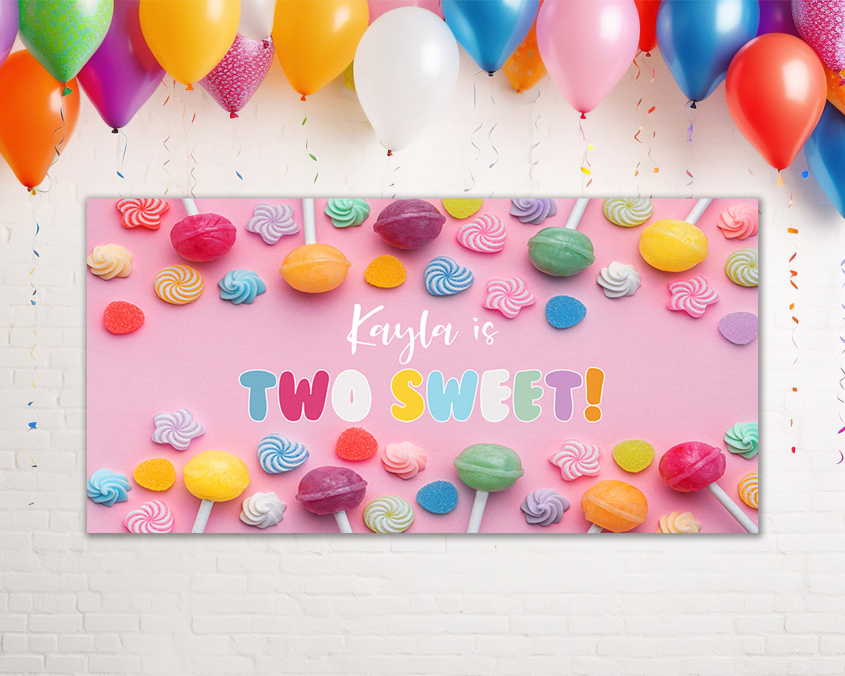 Two Sweet Personalized Birthday Banner