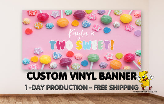 Two Sweet Personalized Birthday Banner