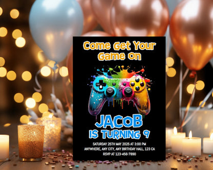 Video Game Personalized Birthday Party Invitation