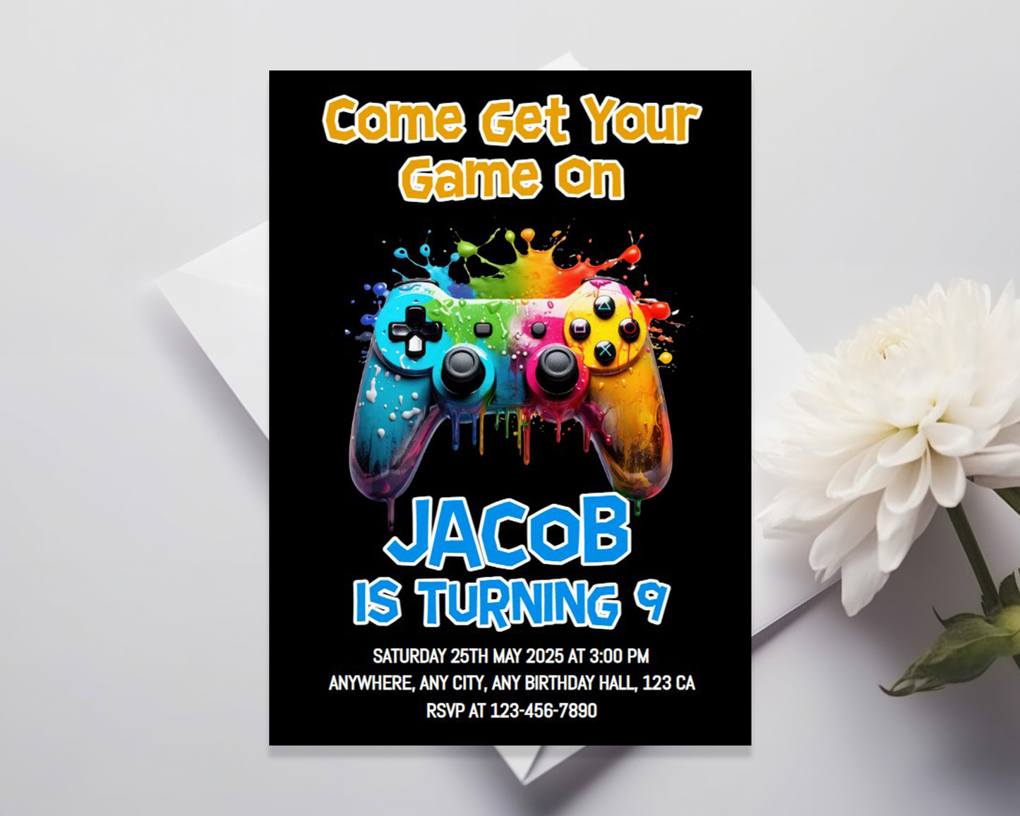 Video Game Personalized Birthday Party Invitation