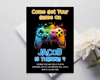 Video Game Personalized Birthday Party Invitation